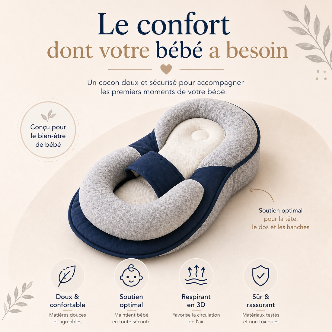 Coussin anti-reflux bébé Emmanest