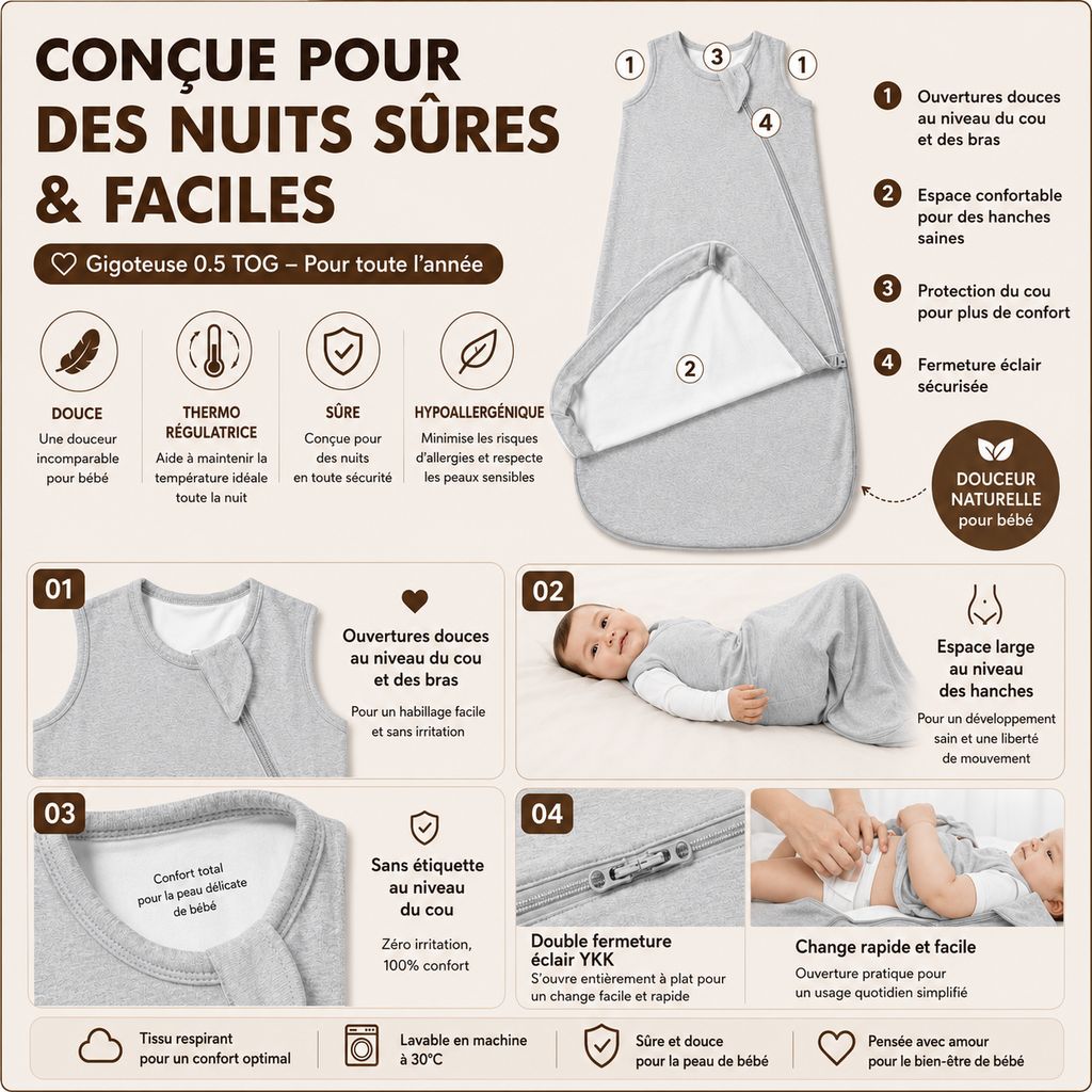 Coussin Anti-Reflux Bébé Emmanest — Inclinaison Ergonomique 17 cm